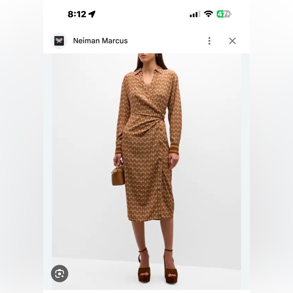 Wright Printed Silk Midi Wrap Dress